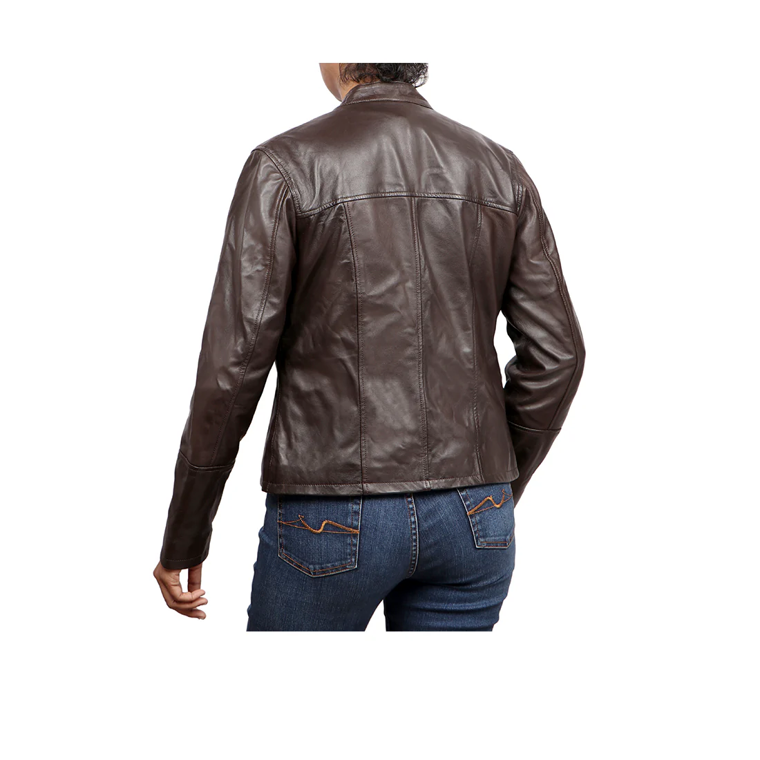 Carmen Women's S Racer Style Leather Jacket - Image 3